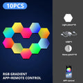 RGB Hexagonal Smart Wall Lamp - Color-Changing LED Panels with App Control, Music Sync & DIY Ambient Night Light for Bedroom Game Room